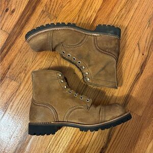 Red Wing iron ranger Muleskinner Lace-Up Boots w/ custom vibram lug soles